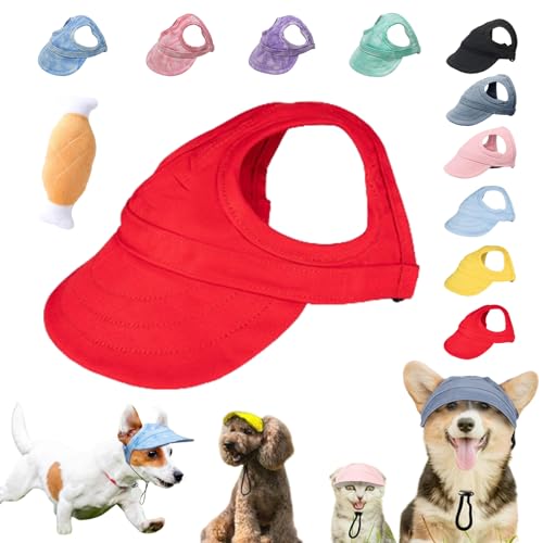 Outdoor Sun Protection Hood for Dogs, 2024 New Dog Outdoor Sun Protection Hat, Dog Sun Visor Pet Outdoor Cap, Summer Pet Sun Hat Dog Baseball Hat, with Adjustable Strap and Ear Holes (M,Red) von Liocwocne