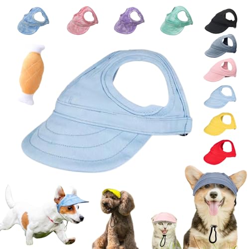 Outdoor Sun Protection Hood for Dogs, 2024 New Dog Outdoor Sun Protection Hat, Dog Sun Visor Pet Outdoor Cap, Summer Pet Sun Hat Dog Baseball Hat, with Adjustable Strap and Ear Holes (S,Light Blue) von Liocwocne