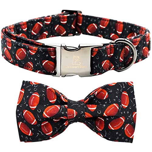 Lionheart Glory Hundehalsband Bowtie Halsband Hund Rugby Hundehalsband Hundehalsband für X-Large Hunde Süße Hundeschleife Baumwolle Hundeschleife Verstellbar Bequem Handgemacht von Lionheart glory