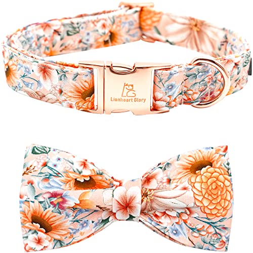 Lionheart glory Hundehalsband, florales Hundehalsband, Schleife, für Hündinnen oder männliche Hunde, mit Schleife, verstellbares Fliegenhalsband für X-große Hunde, Haustiergeschenk von Lionheart glory