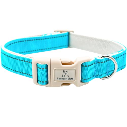 Lionheart glory Hundehalsband Reflektierende Hundehalsbänder Weiblich Männlich Haustier Halsband Blau Halsband Hund Einstellbar Weiches Klassisches Halsband für kleine Hunde von Lionheart glory