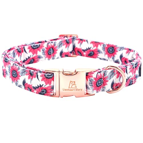 Lionheart glory Hundehalsband mit Blumendruck, niedliches Hundehalsband, Frühling, verstellbar, weich, für Mädchen, Haustier-Halsbänder für große Hunde, Haustiergeschenk von Lionheart glory