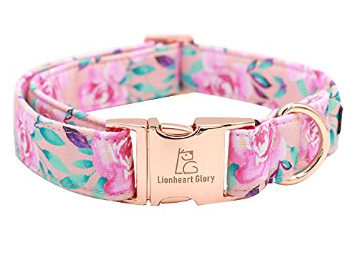 Lionheart glory Hundehalsband mit Blumendruck, niedliches Hundehalsband, Frühling, verstellbar, weich, für Mädchen, Haustier-Halsbänder für große Hunde, Haustiergeschenk von Lionheart glory