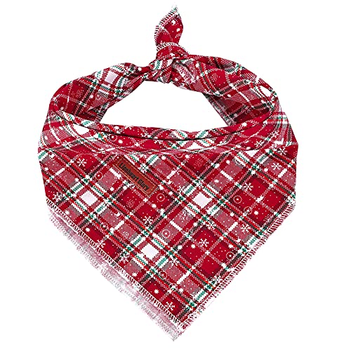 Lionheart glory Hundehalstuch 1 Päckchen waschbar weiche Baumwolle Weihnachten Lätzchen Schal, einstellbar Kerchief Quadratische Hund Halstücher für Groß Hunde Rot Halstücher von Lionheart glory