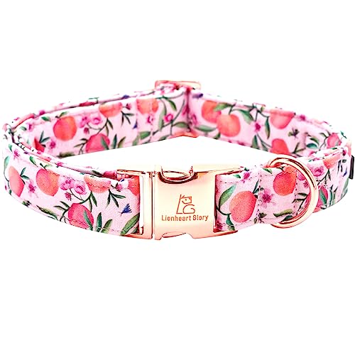 Lionheart glory Rosa Hundehalsband Pfirsich Hundehalsband Mädchen Weich Haltbar Einstellbar Welpengeschenk Halsband Frühling Halsband Hund Niedliche Hundehalsbänder von Lionheart glory