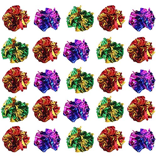 25 Stcs Crinkle Bugs Katzenspielzeug Leichte Glänzende Katze Crinkle Ball Rascheln Für Kätzchen Und Erwachsene Katzen von Lipfer