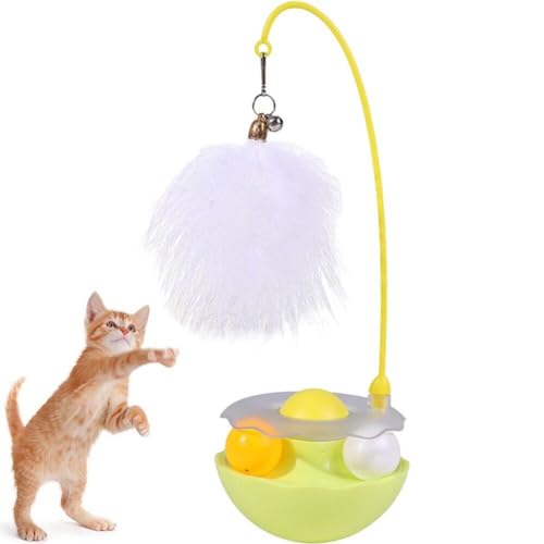 Lipfer Katzen Teaser Toy Cat Cat Feather Zauberstab Spielzeug Catnip Ball Nicht-Tumble Interactive Cat Toys Für Kätzchen-zubehör-zubehör von Lipfer