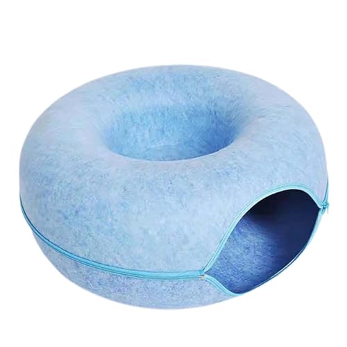 Meowmaze Cat Bed, Meowmaze Cat Tunnel Bed, Felt Cat Donut, Cat Donut Bed Tunnel, Washable Interior Cat Play Tunnel, Cat Cave for Indoor Cats (C,S) von Lipski