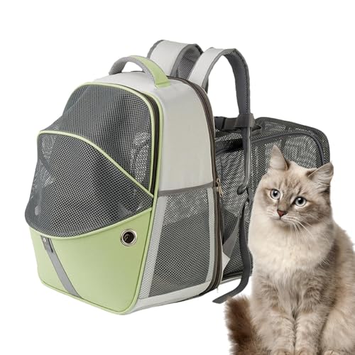 Erweiterbarer Katzenträger - Cat -Rucksack atmungsaktivem Katzenträger, Faltbarer Katzenrucksack mit transparentem | Bequemer Katzenhundtasche für Outdoor Camping von Liqzirtu