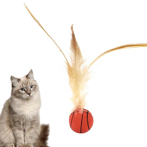 Liqzirtu Federkugel Bounce Cat Toy, Katzenspielzeug für Innenkatzen | Interaktive Bounce Ball Cat Toy | Hunde -Biting -Spiel zur Entlastung von Langeweile Pet Hunting Accessoires von Liqzirtu