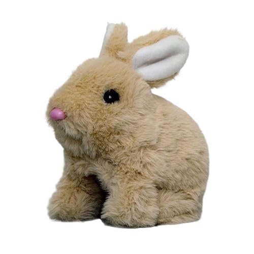 Liqzirtu Realistische interaktive Hasenplüsch, interaktives Hasengefüllter Tier | Stoffed Bunny Plush Interactive Toy | Pädagogische elektronische Haustierspielzeug Realistischer Kaninchen hüpfen von Liqzirtu