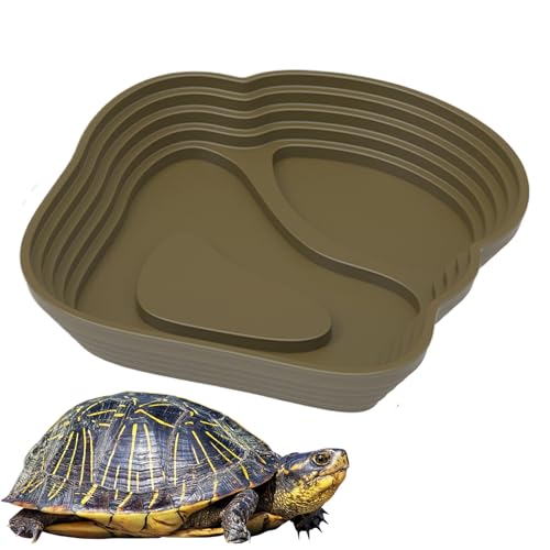 Reptilien Badebecken - Reptilienwasserschale, Schildkrötenfuttergericht | Anti-Schlupf-Schildkrötenbadet Pool, Schlangenwasserschale, Frosch-Fütterungsschale für Schildkröten, Hornfrösche Reptilien Badebecken - Reptilienwasserschale, Schildkrötenfuttergericht | Anti-Schlupf-Schildkrötenbadet Pool, Schlangenwasserschale, Frosch-Fütterungsschale für Schildkröten, Hornfrösche von Liqzirtu