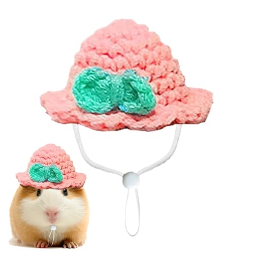 Strickhüte für Hamster, Hamster Haustierhüte,Süße Haustier Kopfbedeckung winziger Hamsterhut - Weiches Kostümzubehör Bunte Tierkleidung für Schlangen & Party von Liqzirtu