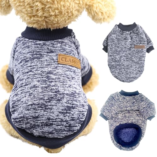 Warme Hunde Pullis,Haustier Pullover Grau,Hundepullover Winter,Haustierkleidung Katze,Sweater Hunde,Hund Kleidung,Hundepullover für Kleine und mittelgroße Hunde von Lircentoud