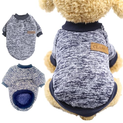 Warme Hunde Pullis,Haustier Pullover Grau,Hundepullover Winter,Haustierkleidung Katze,Sweater Hunde,Hund Kleidung,Hundepullover für Kleine und mittelgroße Hunde von Lircentoud