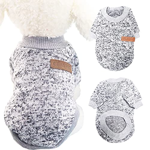 Warme Hunde Pullis,Haustier Pullover Grau,Hundepullover Winter,Haustierkleidung Katze,Sweater Hunde,Hund Kleidung,Hundepullover für Kleine und mittelgroße Hunde von Lircentoud