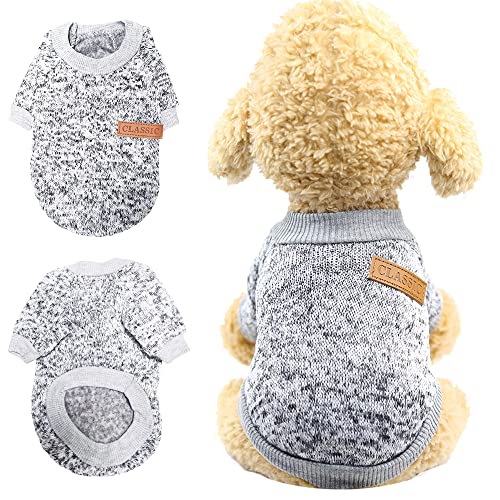 Warme Hunde Pullis,Haustier Pullover Grau,Hundepullover Winter,Haustierkleidung Katze,Sweater Hunde,Hund Kleidung,Hundepullover für Kleine und mittelgroße Hunde von Lircentoud