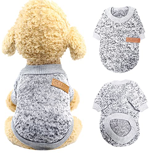 Warme Hunde Pullis,Haustier Pullover Grau,Hundepullover Winter,Haustierkleidung Katze,Sweater Hunde,Hund Kleidung,Hundepullover für Kleine und mittelgroße Hunde von Lircentoud