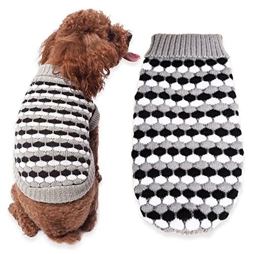 Warme Hunde Pullis,Haustier Pullover Grau,Hundepullover Winter,Haustierkleidung Katze,Sweater Hunde,Hund Kleidung,Hundepullover für Kleine und mittelgroße Hunde von Lircentoud