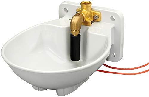 Lister Heizbares Tränkebecken SB 23 H BACTO® PROTECT mit Heizkabel 24 Volt / 33 Watt (Frostschutz bis ca. -20°C) - mit Pendelventil 24 Volt - Tränke Kuh Kühe Rinder Pferd Pferde Stall von Lister GmbH