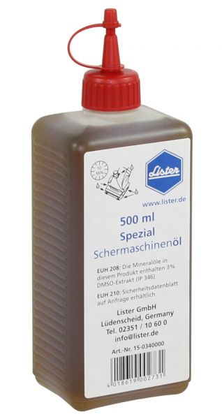 Lister Schermaschinenöl 500ml, Spezial-Öl für Schermaschinen und Sc... von Lister