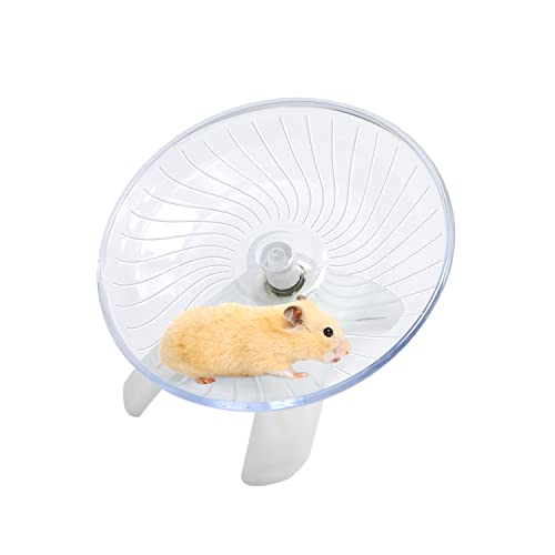 Litewoo Hamster-Spielzeug-Rad zum Üben, fliegende Untertasse, Silence Run Spinner, für Rennmäuse, Ratten, Mäuse, Hamster und andere kleine Tiere (weiß) von Litewoo