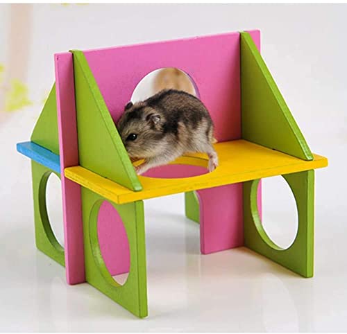 Litewood Hamster Holztunnel, Spielzeug, Übungshaus, witziges Wippen-Versteck für kleine Haustiere, Chinchilla, Rennmaus, Ratte, Maus, Meerschweinchen, Intelligenzspielzeug von Litewoo