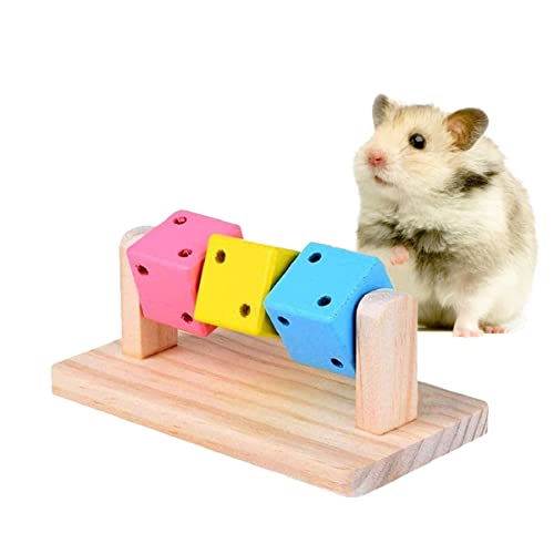 Litewood Hamster-Kauspielzeug, Holz-Plattform, zum Schleifen der Zähne, Intelligenz-Training, farbenfroher Holzblock für kleine Tiere, Chinchilla, Rennmaus, Eichhörnchen, Zuckergleiter von Litewoo