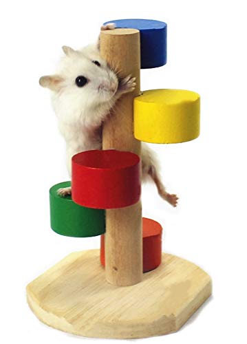 Litewood Spielzeug für Kleine Hamster, Mäuse, Meerschweinchen, aus Naturholz, bunt, für Hamster, Mäuse, Meerschweinchen, zufällige Farbe von Litewoo