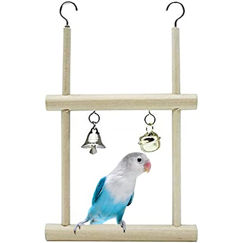 Litewood Ständer Natur Holz Parrot Hängende Spielzeuge Bird Sitzstangen Nest Play Gym für Sittiche Aras Graupapageien Aktivität Birdcage Zubehör von Litewoo