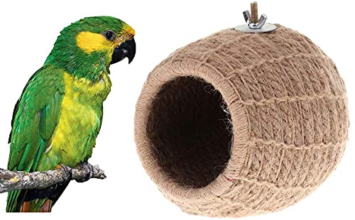 Litewood Vogelzucht Seil Nest Bett Haus Spielzeug für Kleine Mittlere Papagei Käfig Sitzstange Schlüpfen Nistkasten Hängespielzeug (Hanfseil) von Litewoo