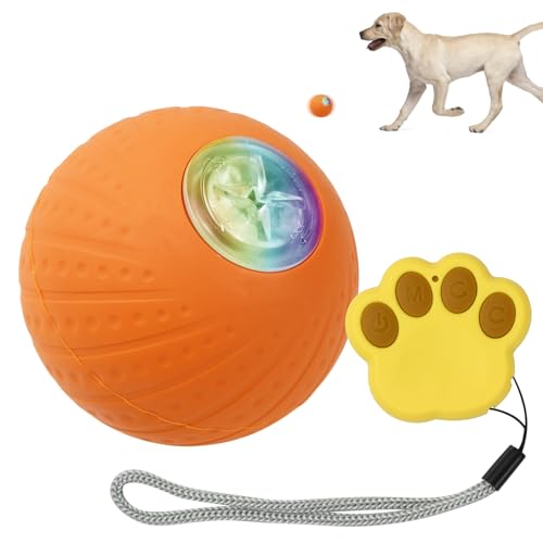 Litinliv Interaktives Hundespielzeug Ball,Interaktives Fernbedienung LED hundespielzeug Ball,Smart Active Rolling Ball Hund mit USB-Kabel,Spaß Tough Dog Toys,für Kleine Mittlerer Hund von Litinliv