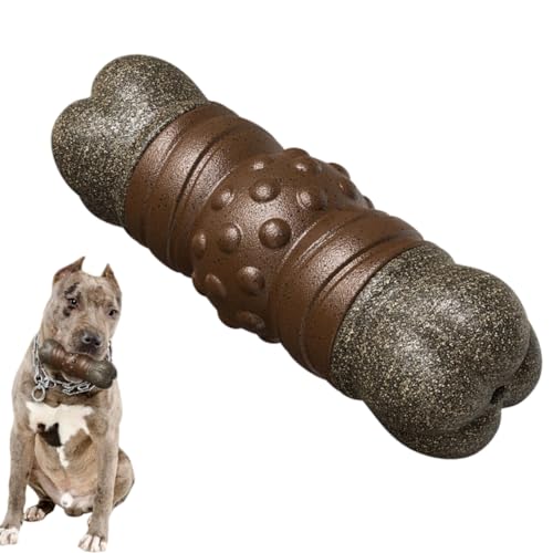 Little Bean Kau- und Quietschspielzeug für Hunde für aggressive Kauer, robuste Hundeknochenform, unzerstörbar, Kauspielzeug für mittelgroße und große Hunde von Little Bean