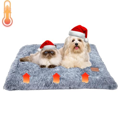 Little Bean Selbstheizende Decke Katze & Hunde,Haustiere Wärmematte Winter ohne Kabel Nicht-elektrische Erwärmung Haustier Matte für Outdoor und Indoor Große Kätzchen Kleine Welpen rutschfest (M) von Little Bean