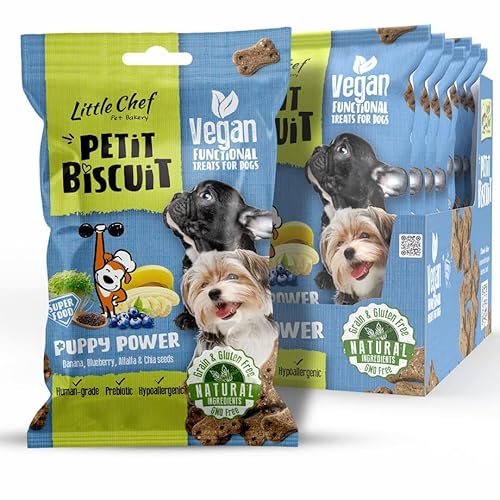 Little Chef 'Petite Biscuit' Hundeleckerlis mit Präbiotika & Superfoods - Puppy Power - Natürlich, vegan & getreidefrei - 1 Stücke von Little Chef Pet Bakery