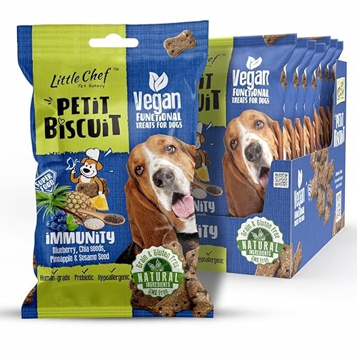 Little Chef 'Petite Biscuit' Hundeleckerlis mit Präbiotika & Superfoods - Stärkt das Immunsystem - Natürlich, vegan & getreidefrei - 1 Stücke von Little Chef Pet Bakery