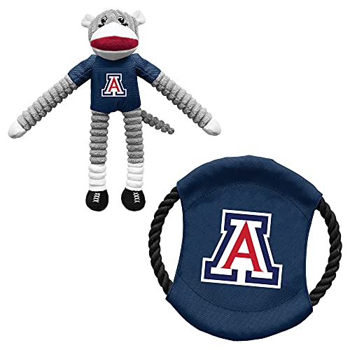 Littlearth NCAA Arizona Wildcats Hundespielzeug mit AFFE und Fliegender Scheibe, Unisex, Erwachsene, Team-Farbe, Einheitsgröße von Little Earth Productions