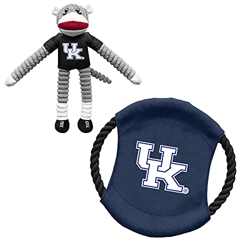 Littlearth NCAA Kentucky Wildcats Hundespielzeug mit AFFE und Fliegender Scheibe, Unisex, Erwachsene, Team-Farbe, Einheitsgröße von Little Earth Productions