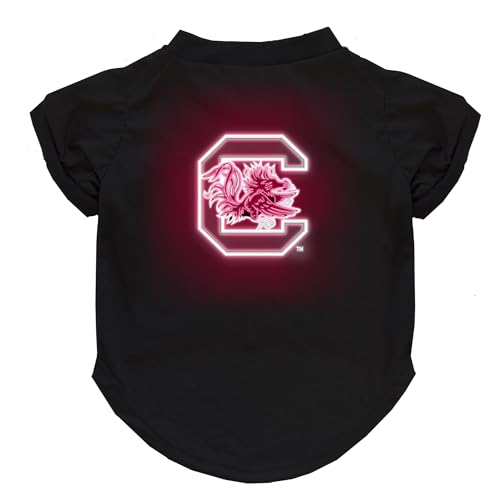 Littlearth NCAA Neon Pet T-Shirt South Carolina Fighting Gamecocks von Little Earth Productions