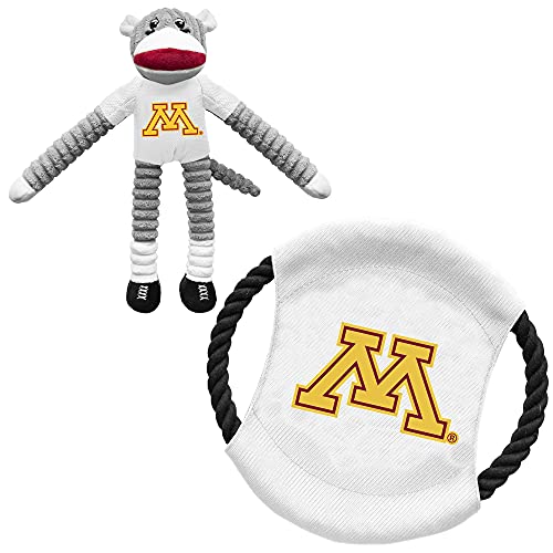 Littlearth NCAA University of Minnesota Sock Monkey and Flying Disc Pet Toy Combo Set von Little Earth Productions