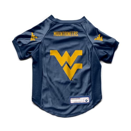 Littlearth NCAA West Virginia Mountaineers Haustier-Stretch-Trikot, Team-Farbe, Größe S von Little Earth Productions