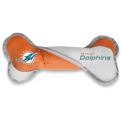 Littlearth NFL Miami Dolphins Tug Bone Haustierspielzeug, Team-Farbe, Einheitsgröße von Little Earth Productions