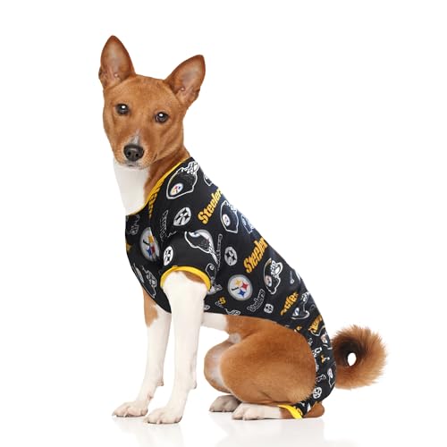 Littlearth NFL Pittsburgh Steelers Haustier-PJs, Unisex, für Erwachsene, Team-Farbe, Größe S von Little Earth Productions