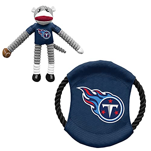 Littlearth NFL Tennessee Titans Sockenaffe und Fliegende Scheibe für Erwachsene, Unisex, Kombi-Set, Team-Farbe, Einheitsgröße von Little Earth Productions