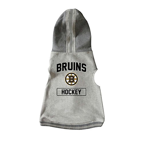 Littlearth NHL Boston Bruins Unisex-Haustier-Kapuzenpullover, Rundhalsausschnitt, Grau, Größe L von Little Earth Productions