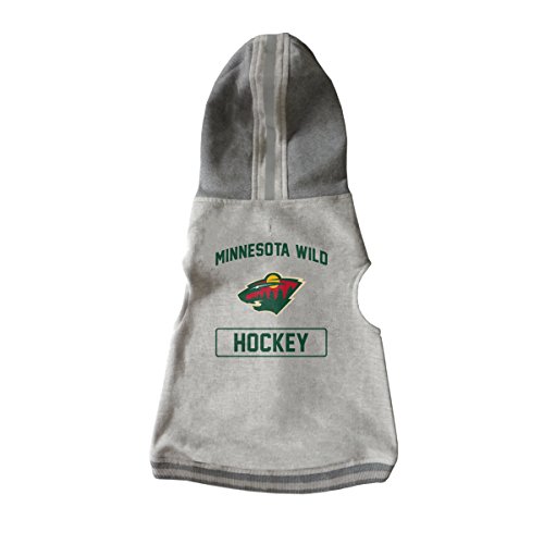 Littlearth NHL Minnesota Wild Haustier-Kapuzenpullover, Unisex, für Erwachsene, Grau, Größe M von Little Earth Productions