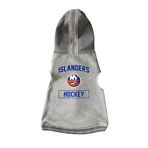 Littlearth NHL New York Islanders Haustier-Kapuzenpullover, Unisex, für Erwachsene, Grau, Größe L von Little Earth Productions