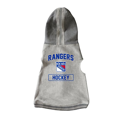 Littlearth NHL New York Rangers Haustier-Kapuzenpullover, Unisex, für Erwachsene, Grau, Größe S von Little Earth Productions