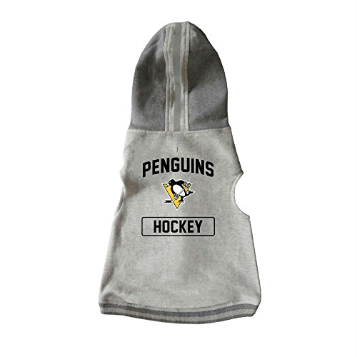 Littlearth NHL Pittsburgh Penguins Haustier-Kapuzenpullover, Unisex, für Erwachsene, Grau, Größe L von Little Earth Productions