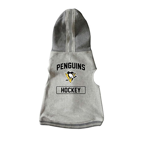 Littlearth NHL Pittsburgh Penguins Haustier-Kapuzenpullover, Unisex, für Erwachsene, Grau, Größe M von Little Earth Productions